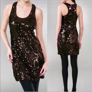 Vince Burgundy Sequin Raceback Dress Us 6
